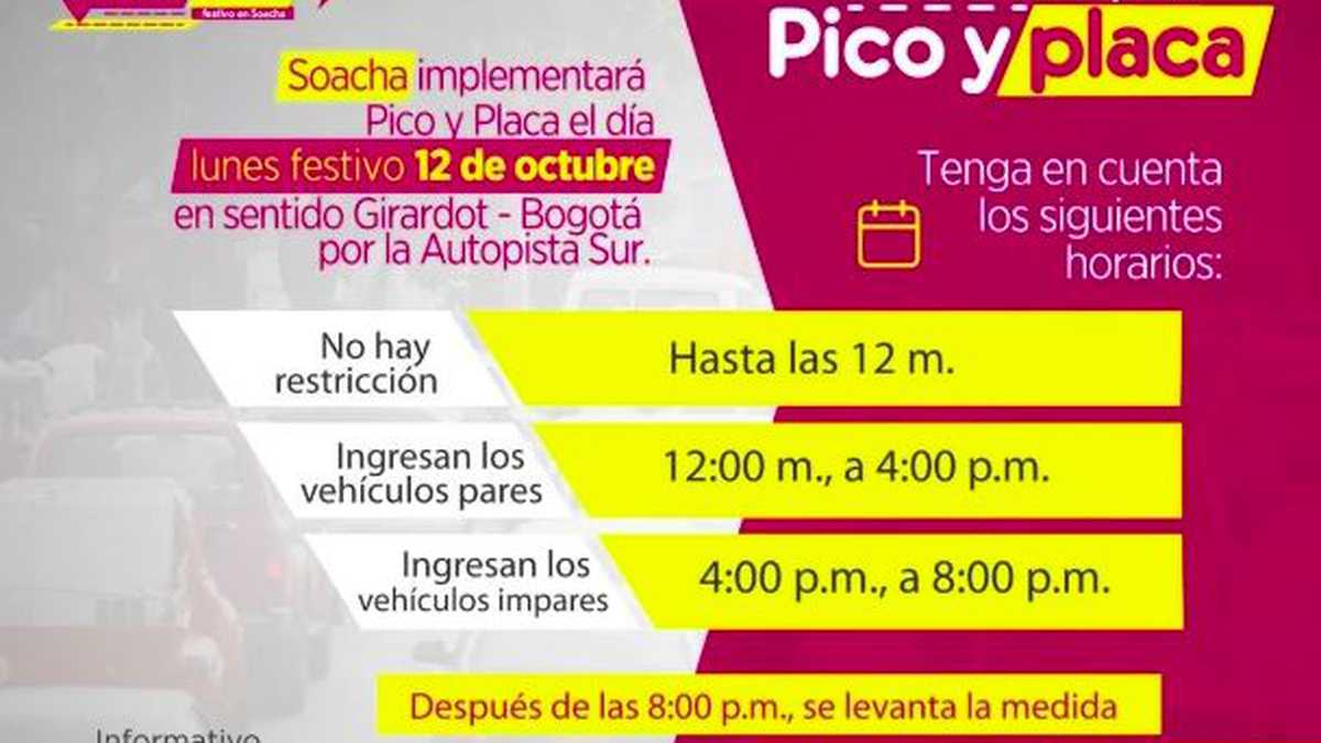 Asi Funciona El Pico Y Placa Este Lunes Festivo En El Plan Retorno A Bogota