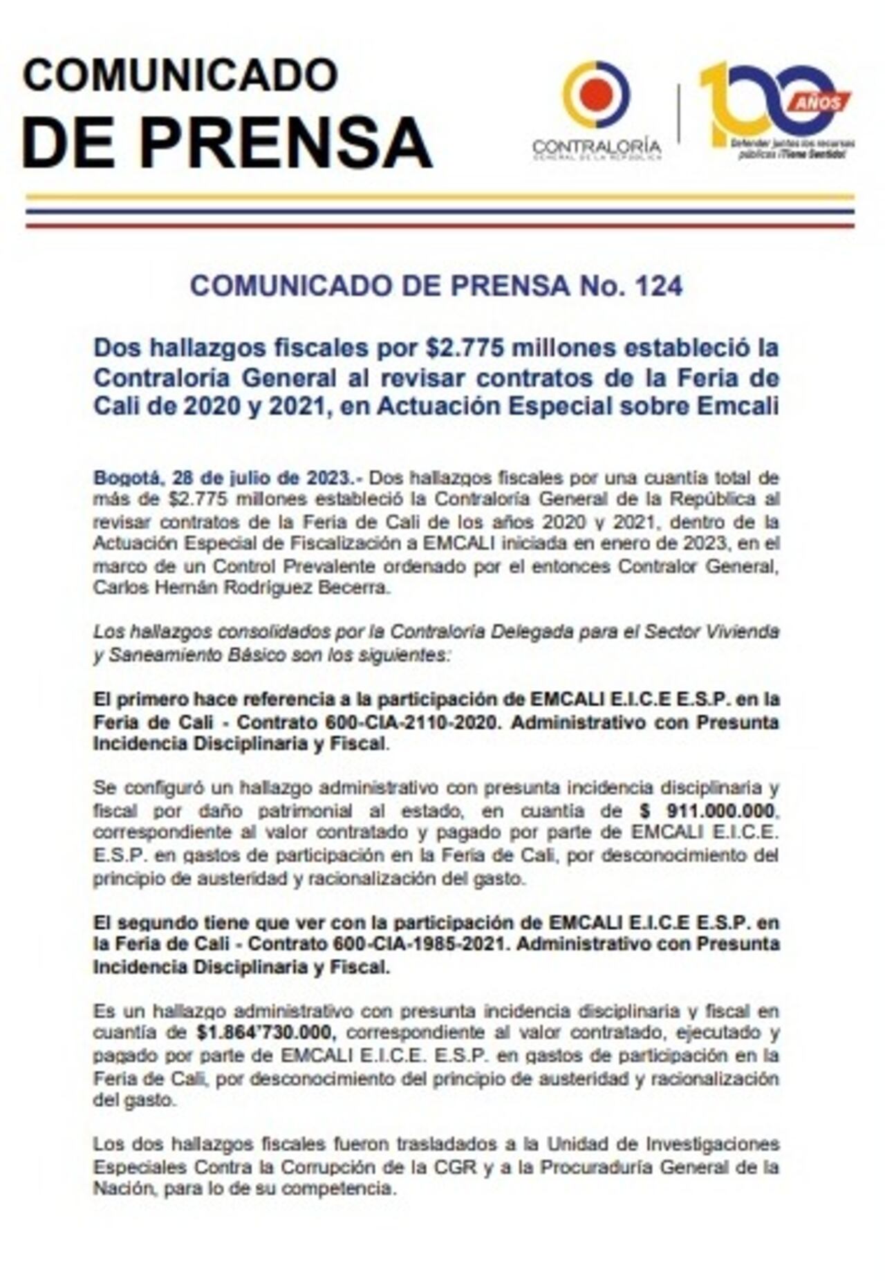 Este es el documento de la Contraloría conocido por SEMANA