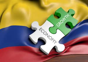 3D rendered concept of the state of the economic and finance markets in Colombia.