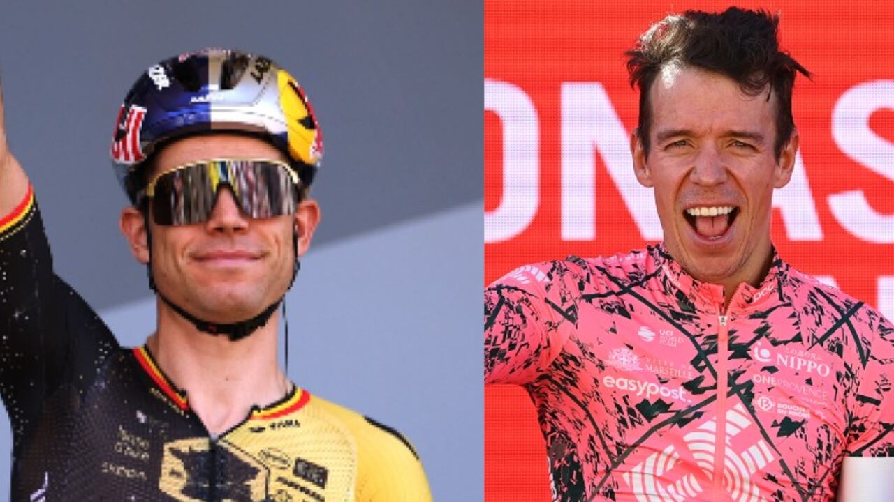 Wout Van Aert y Rigoberto Urán