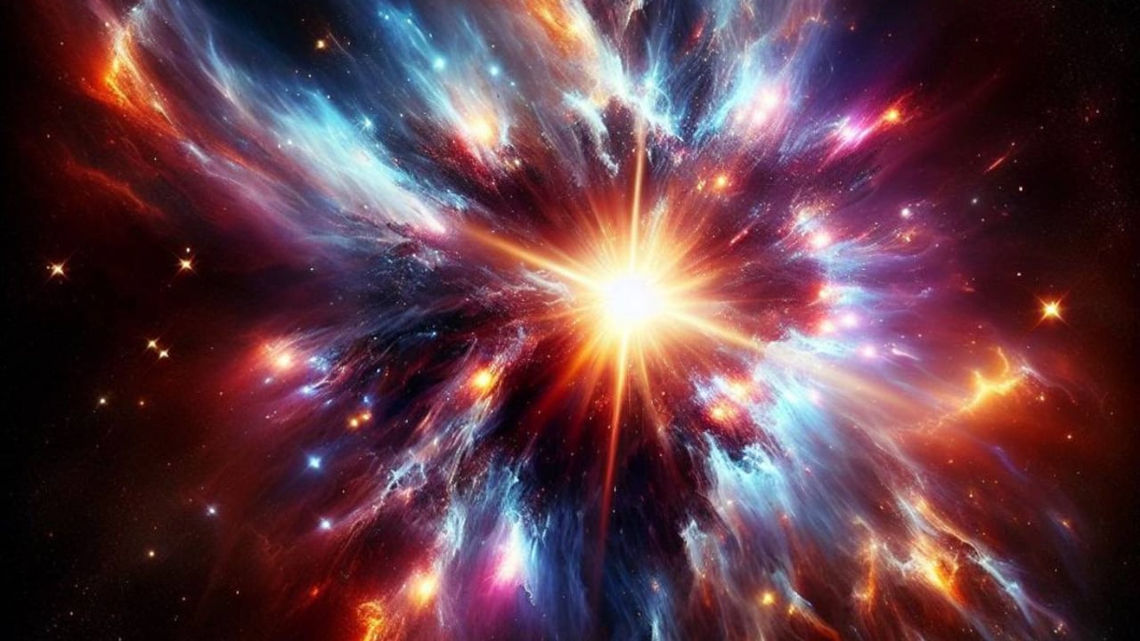 Imagen creada por una IA de una explosión estelar.