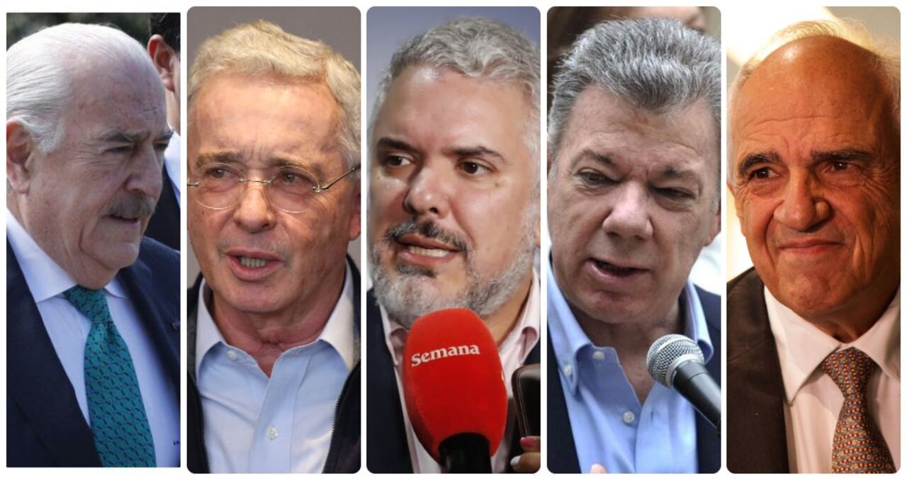 Andrés Pastrana, Álvaro Uribe, Iván Duque, Juan Manuel Santos y Ernesto Samper.
