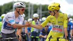 Remco Evenepoel y Tadej Pogačar en el Tour de Francia 2024