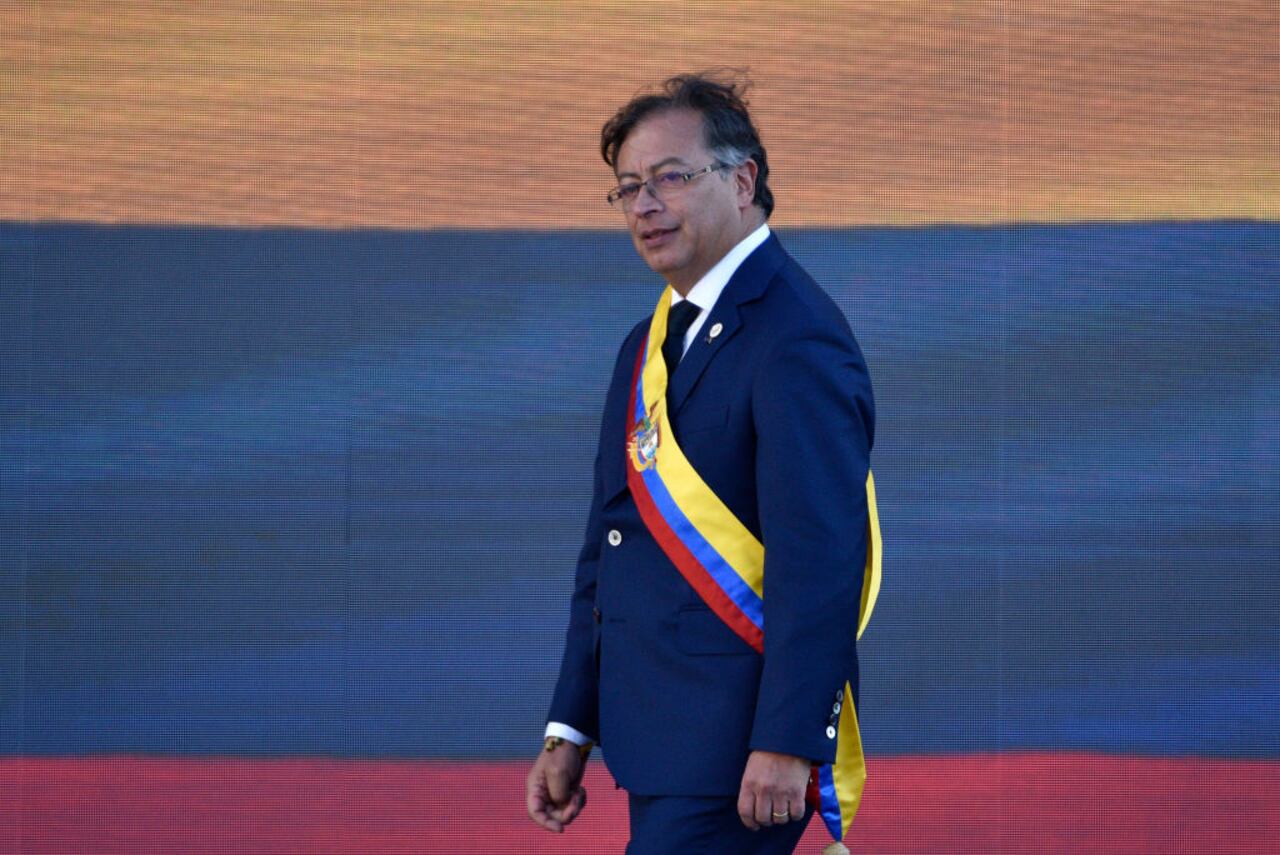 El presidente, Gustavo Petro, durante su posesión como mandatario de los colombianos, el 7 de agosto de 2022. Foto de Guillermo Legaria/Getty Images