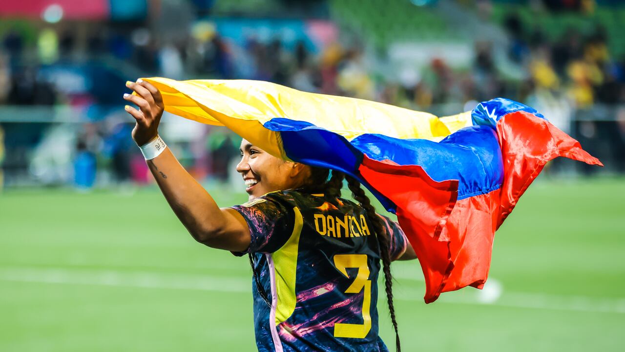 Celebración de Colombia tras ganarle a Jamaica.