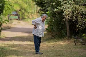 El expresidente de Uruguay José "Pepe" Mujica espera la llegada del presidente de Brasil, Luiz Inácio Lula da Silva, en su finca en las afueras de Montevideo, Uruguay, el miércoles 25 de enero de 2023. 
