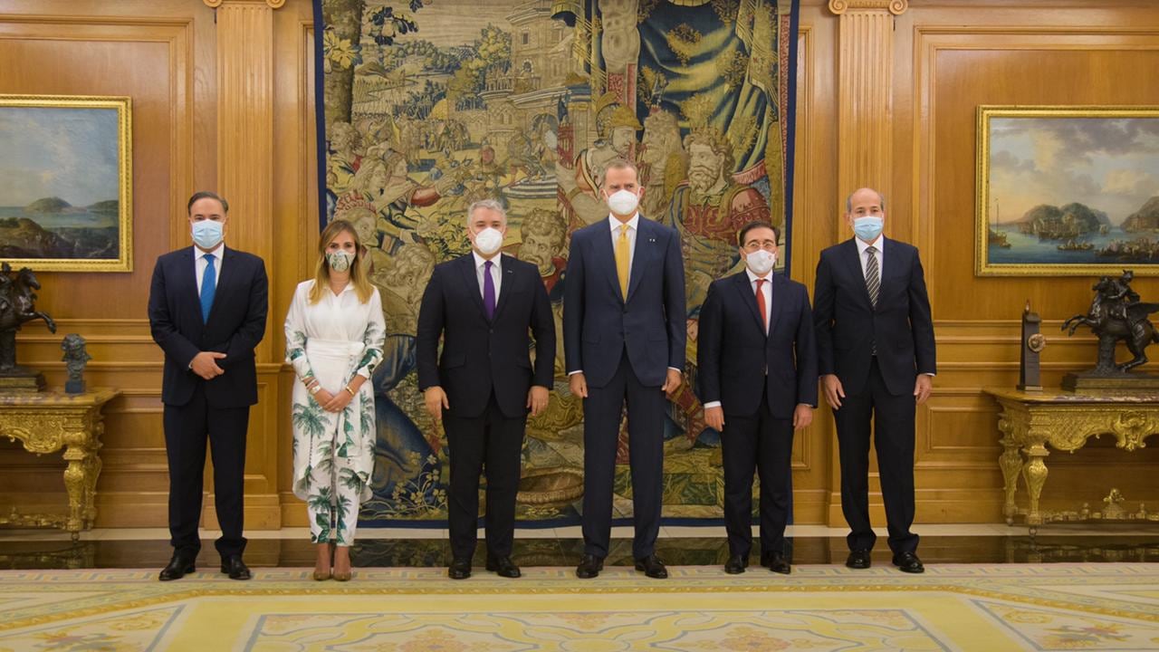 Presidente Iván Duque fue recibido por el rey de España, Felipe VI en el palacio de la Zarzuela. Madrid (España) 16 de septiembre 2021.