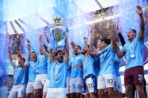 Imagen de la celebración de Manchester City por la consecución del título de la Premier League 2022-2023