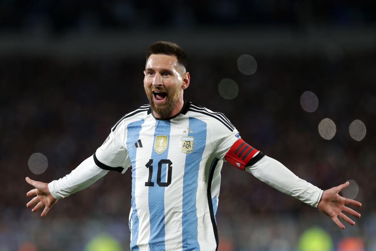 Messi celebrando el gol ante Ecuador.