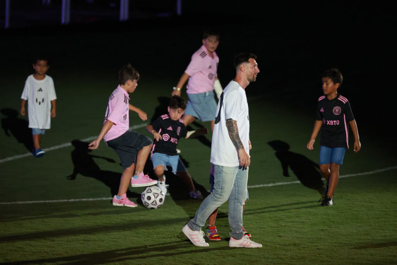 Lionel Messi en su presentación con el Inter de Miami.