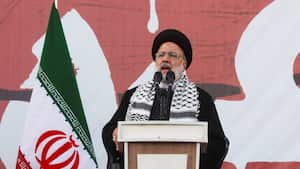 El presidente iraní, Ebrahim Raisi, durante una protesta contra Israel en Teherán, Irán, el 18 de octubre de 2023.