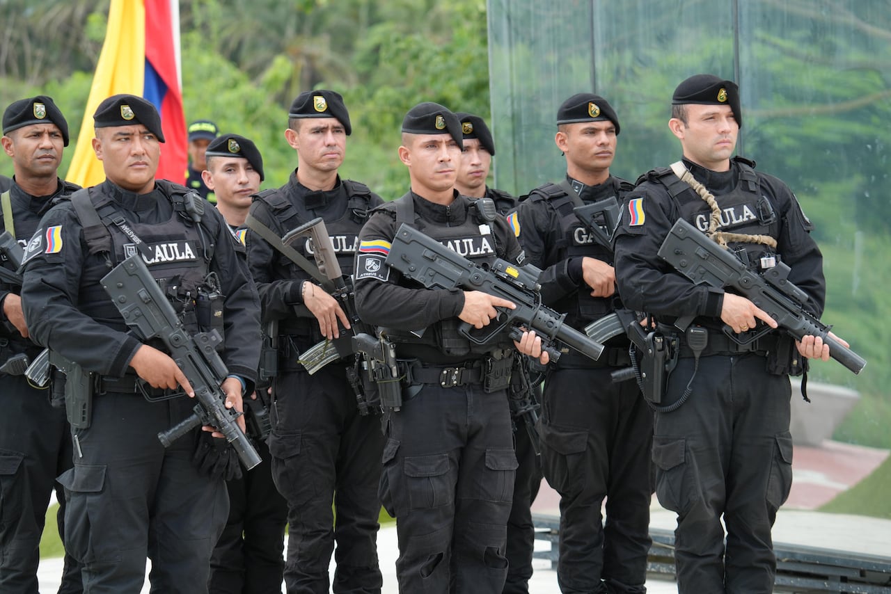Hombres del grupo Élite del Gaula de la Policía de Barranquilla.