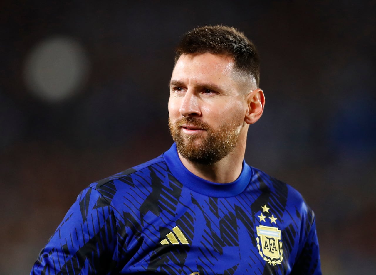 Soccer Football - World Cup - South American Qualifiers - Argentina v Ecuador - Estadio Mas Monumental, Buenos Aires, Argentina - September 7, 2023 Aregentina's Lionel Messi during the warm up before the match REUTERS/Agustin Marcarian