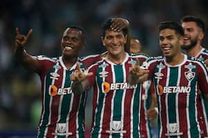 Jhon Arias y Germán Cano, jugadores de Fluminense.