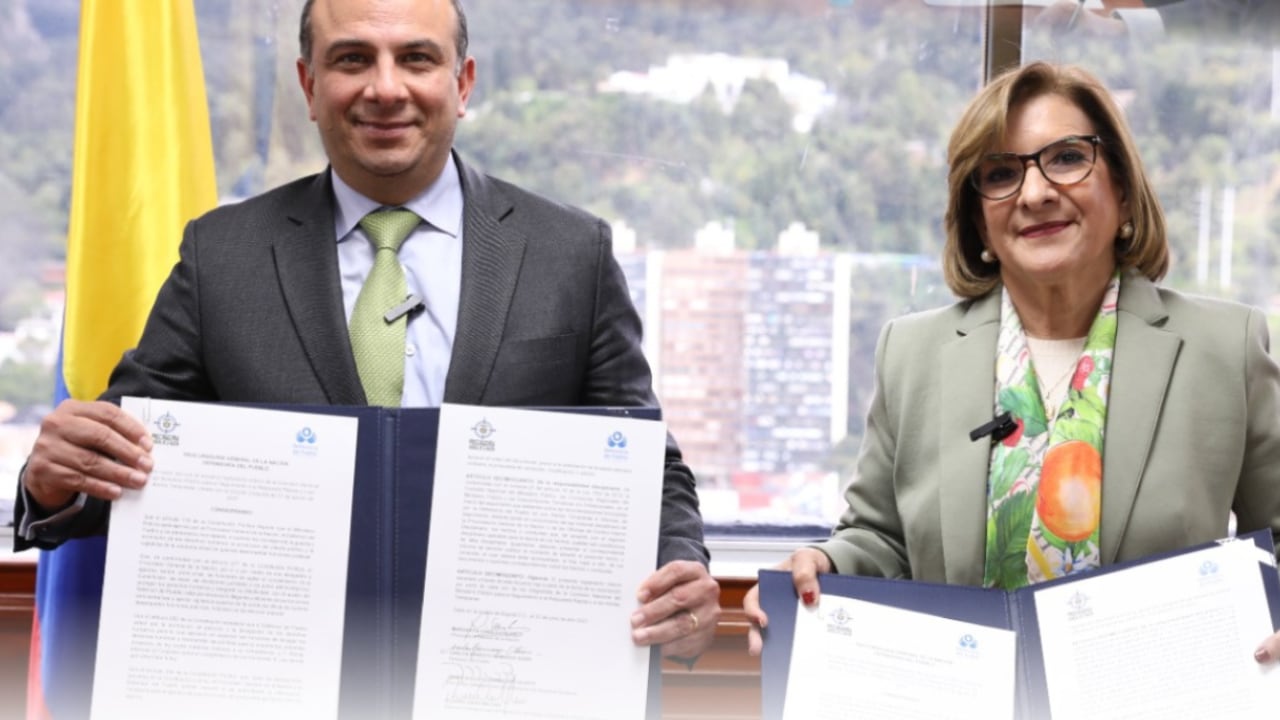 Defensor del Pueblo, Carlos Camargo, y la procuradora general, Margarita Cabello