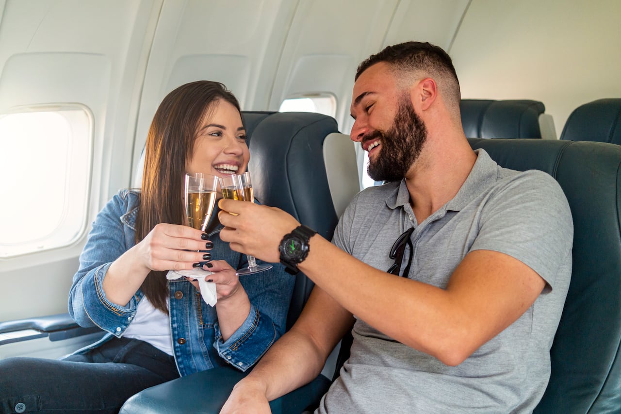 Consumo de alcohol en un avión