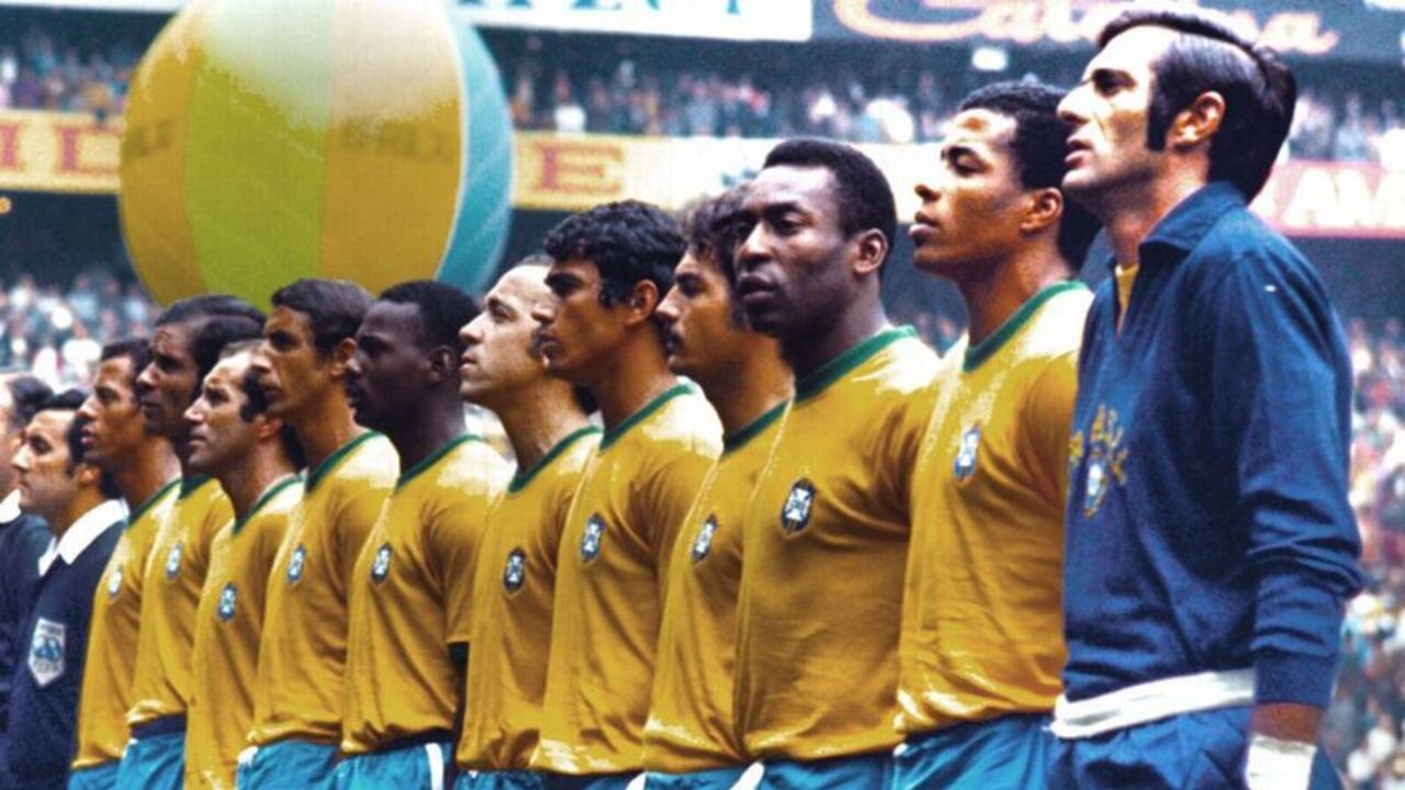 El plantel de Brasil en la final de 1970.