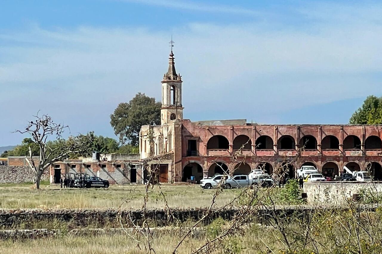 Vista área del lugar de la masacre en Guanajuato