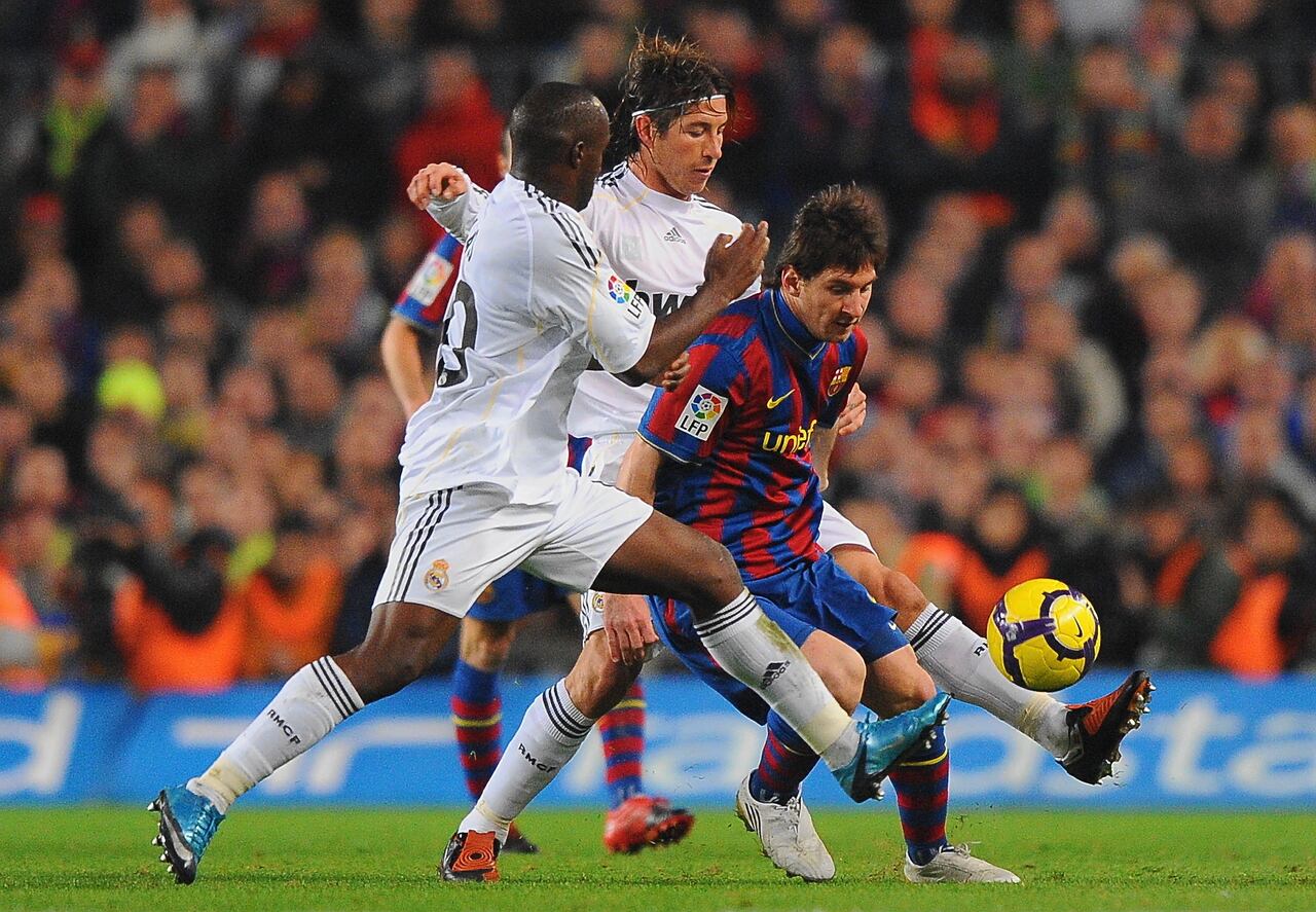 Lionel Messi, del Barcelona, durante el partido de la Primera División española en Barcelona, España.