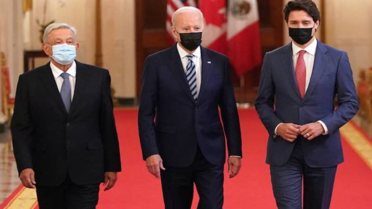 Andrés Manuel López, Joe Biden y Justin Trudeau en la Cumbre de Norteamérica 2023.