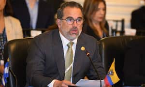 El ministro de Relaciones Exteriores de Ecuador interviene ante la Asamblea General de la OEA