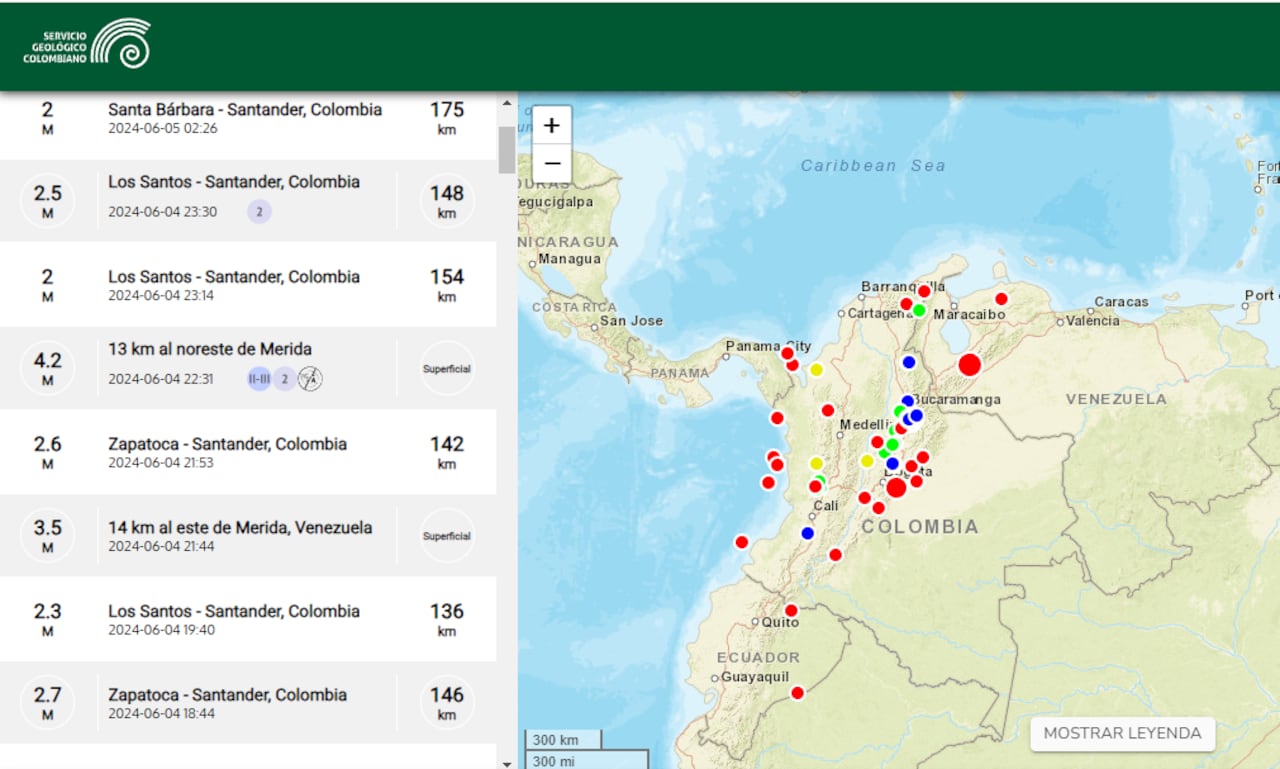 La mayoría de sismos que se registran en Colombia ocurren en el Pacífico y el departamento de Santander.