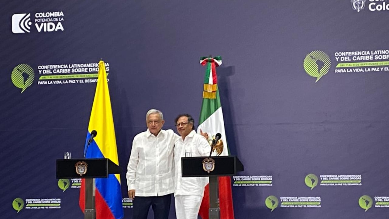 Declaraciones del presidente de Colombia, Gustavo Petro, y el de México, Andrés Manuel López Obrador. Cali, septiembre 9 de 2023.