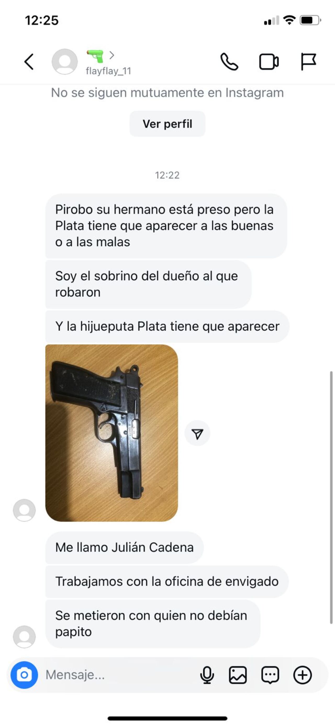 Amenazas por Facebook contra la familia Valenciano Yepes.