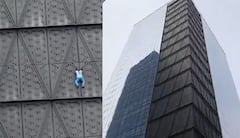 Hombre escala edificio en Argentina