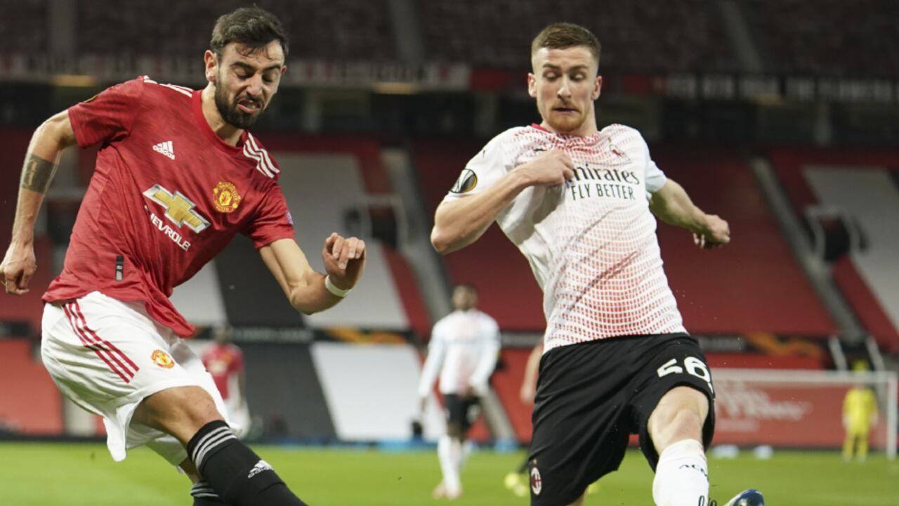 Manchester United vs. Milan en los octavos de final de la Europa League. Foto: AP / Dave Thompson