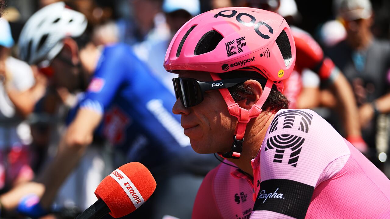 TÜBACH, SWITZERLAND - JUNE 17: Rigoberto Uran of Colombia and Team EF Education-EasyPost prior to the 86th Tour de Suisse 2023, Stage 7 a 183.5km stage from Tübach to Weinfelden / #UCIWT / on June 17, 2023 in Tübach, Switzerland. (Photo by  Dario Belingheri/Getty Images)