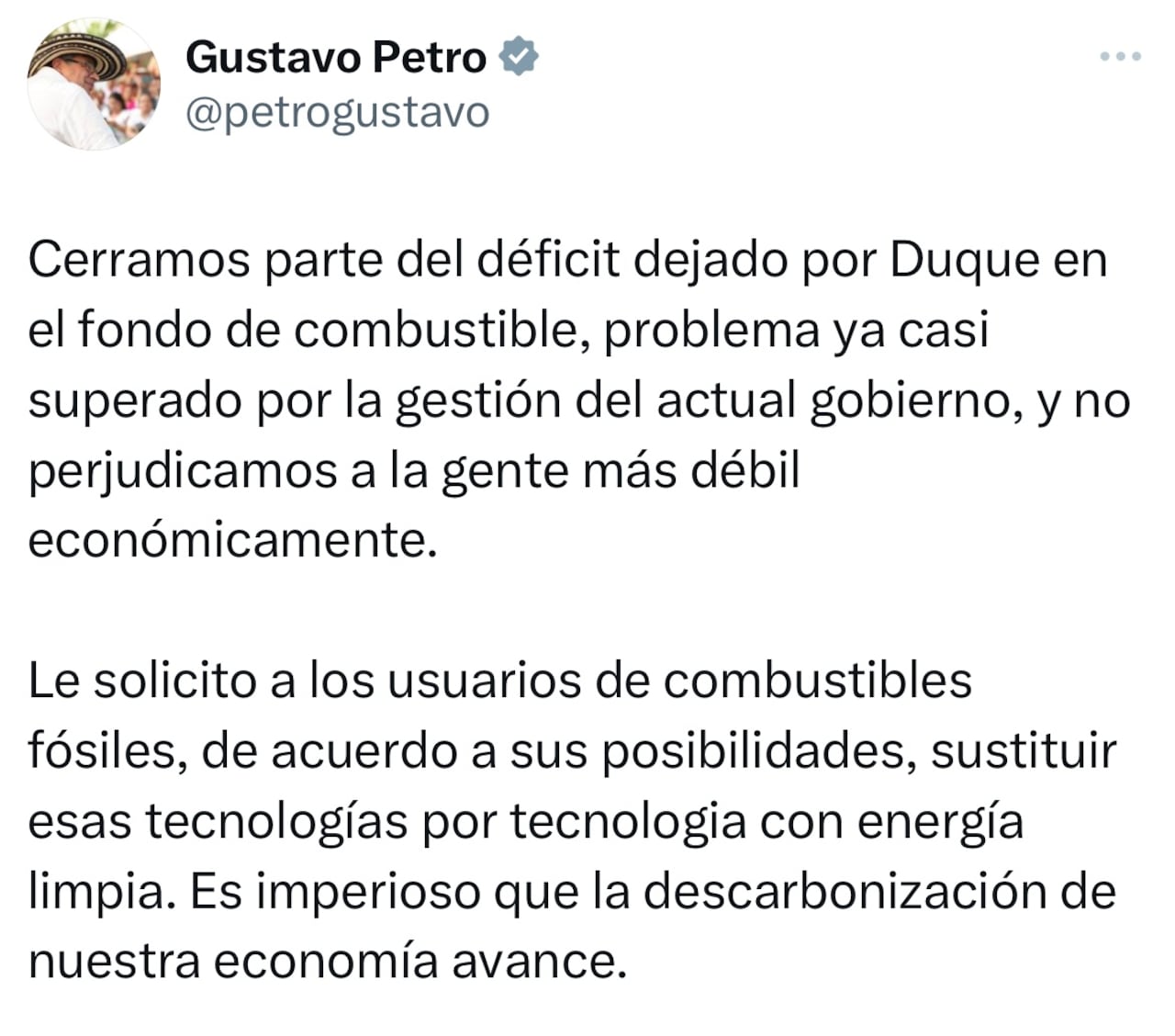 Mensaje presidente Gustavo Petro