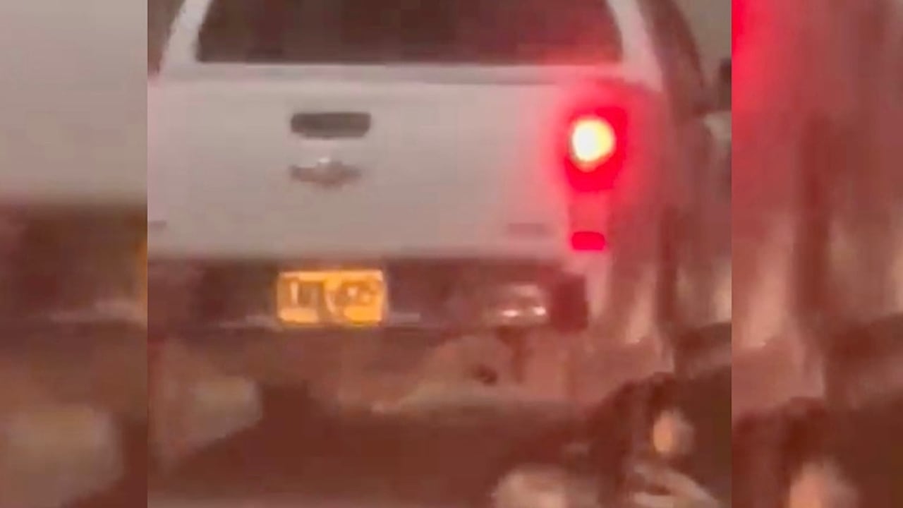 En un video quedó registrado como un conductor arrastraba a un perro a gran velocidad.