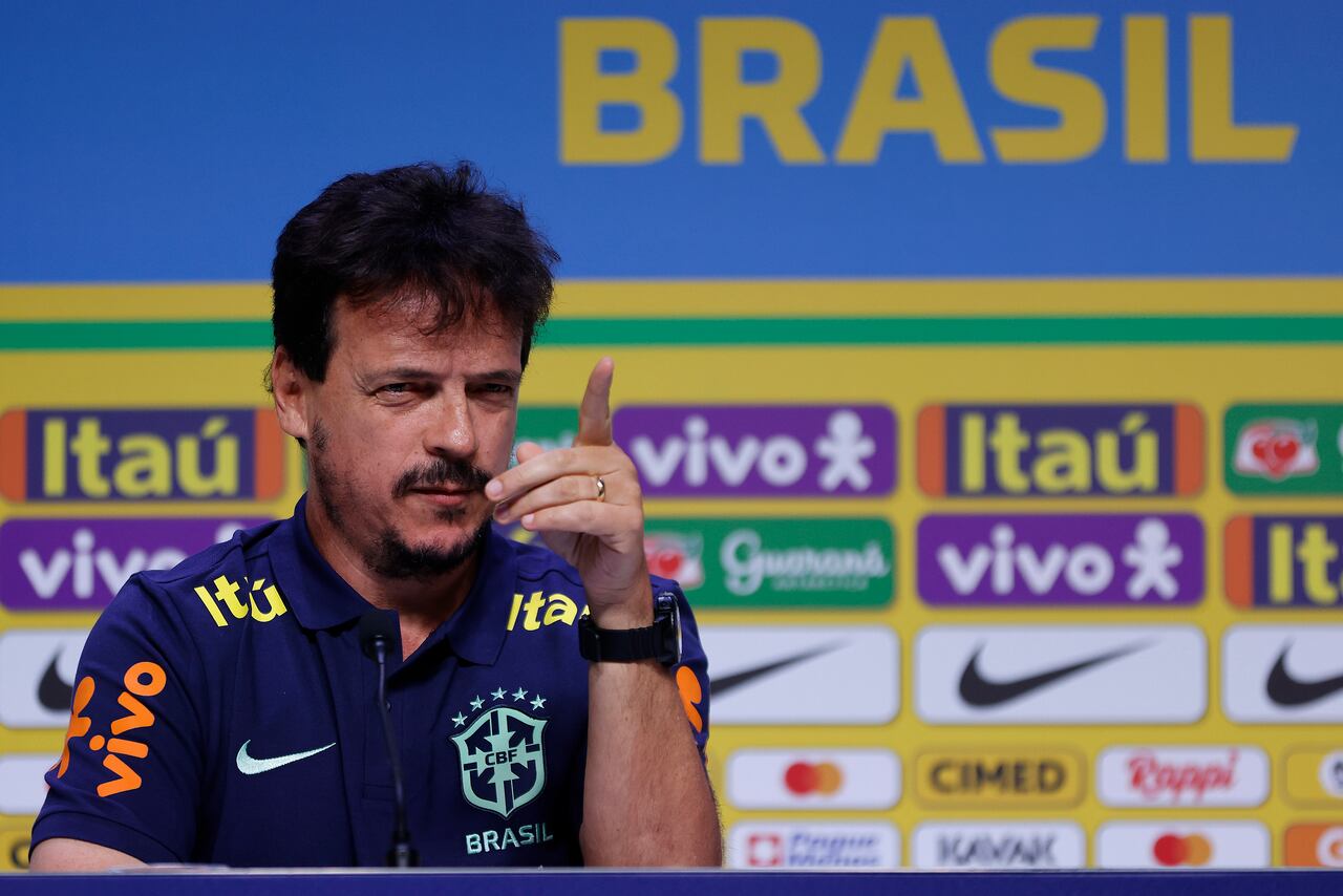 RIO DE JANEIRO, BRAZIL - AUGUST 18: Coach of Brazil Fernando Diniz announces the squad for the first two rounds of the FIFA World Cup 2026 qualifiers on August 18, 2023 in Rio de Janeiro, Brazil. (Photo by Wagner Meier/Getty Images)