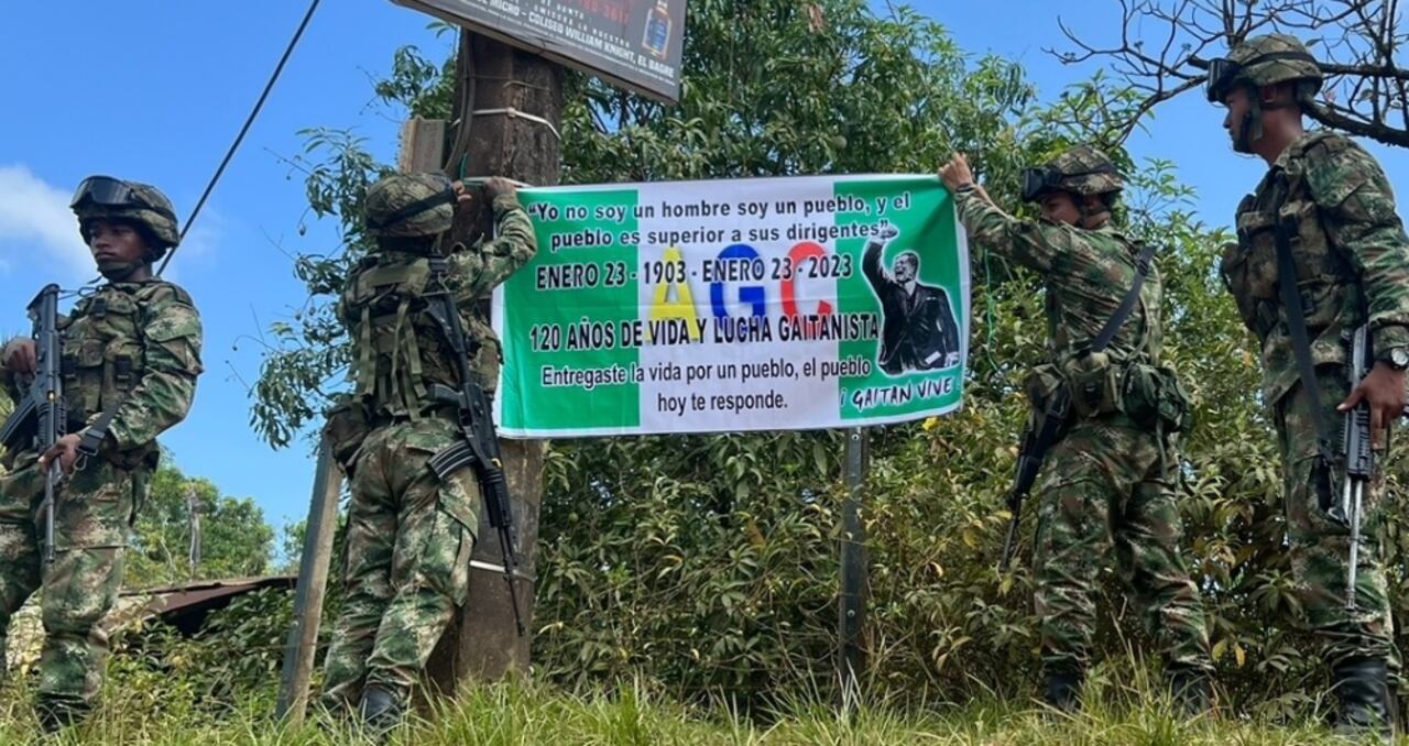 Ejército Nacional desmonta mensajes del Clan del Golfo en Antioquia.