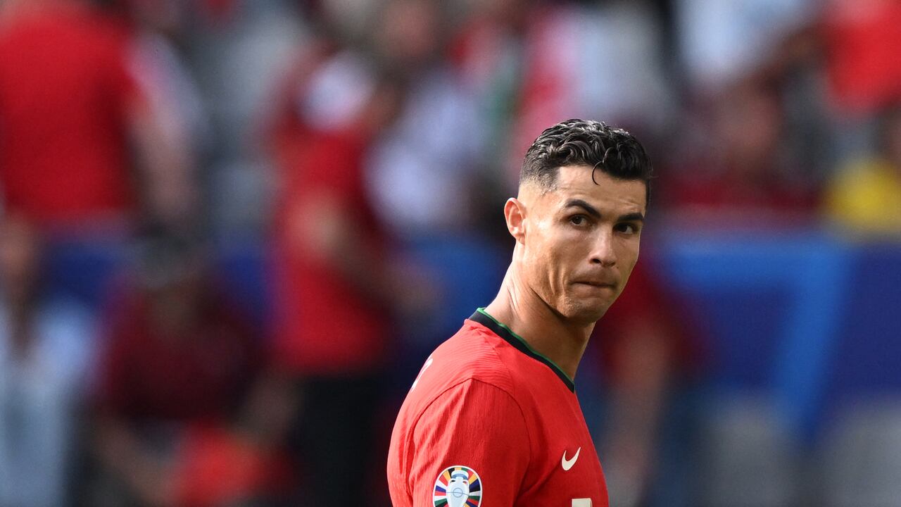 Portugal's forward #07 Cristiano Ronaldo looks on during the UEFA Euro 2024 Group F football match between Turkey and Portugal at the BVB Stadion in Dortmund on June 22, 2024. (Photo by PATRICIA DE MELO MOREIRA / AFP)