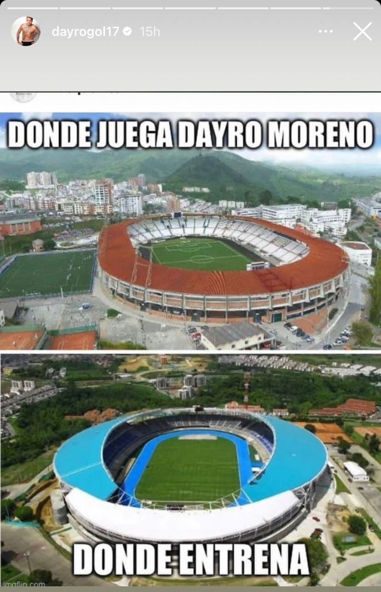 Meme sobre Dayro Moreno