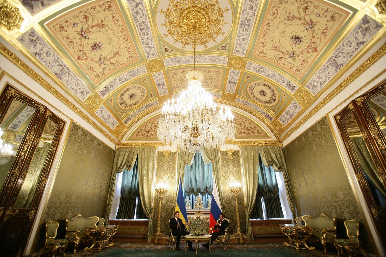 En el salón verde, los presidentes rusos reciben las visitas de monarcas y jefes de gobierno.