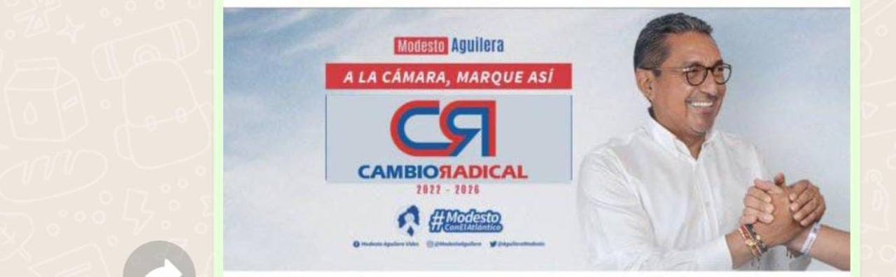 Imagen de campaña del representante a la Cámara, Modesto Aguilera.