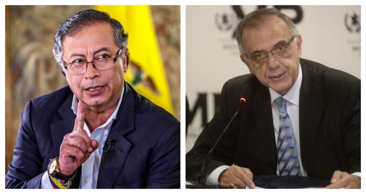 El presidente Gustavo Petro y el ministro de Defensa, Iván Velásquez