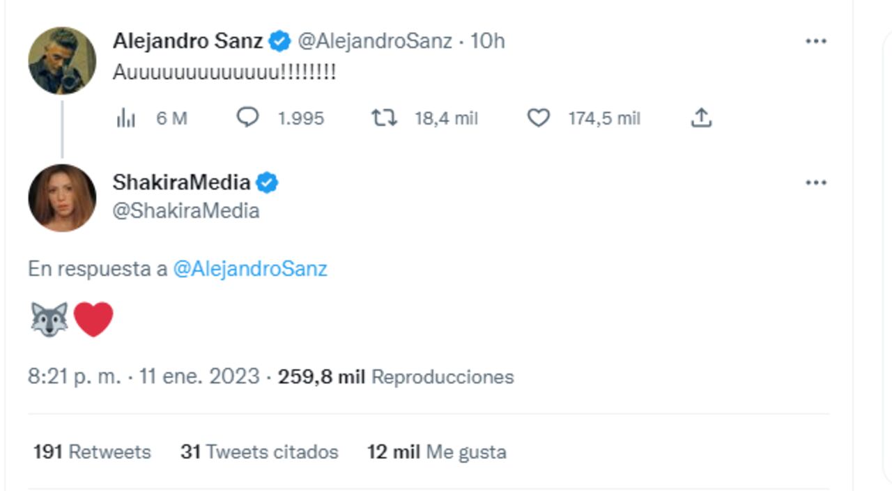 Trino de Alejandro Sanz reaccionando a la nueva canción de Shakira.