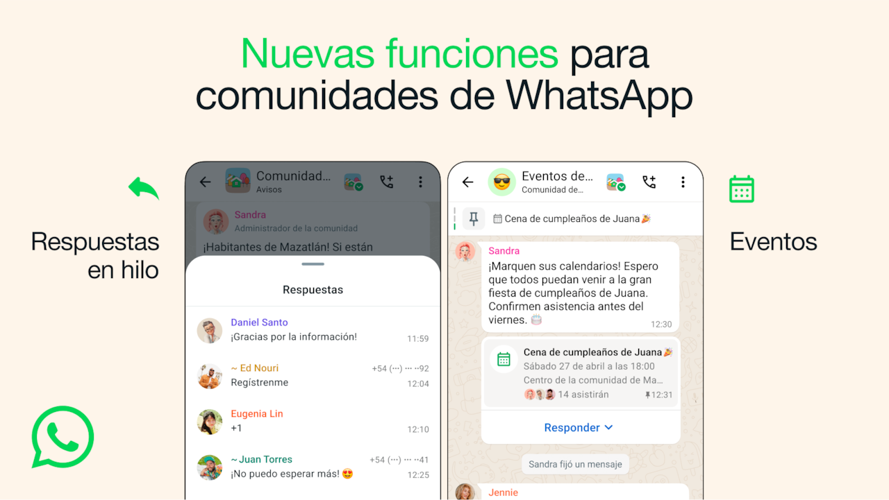 Eventos en WhatsApp, la última novedad de la app.