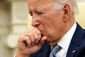 President Joe Biden listens as he meets with Costa Rica President Rodrigo Chaves in the Oval Office of the White House in Washington, Tuesday, Aug. 29, 2023. (AP Photo/Susan Walsh)