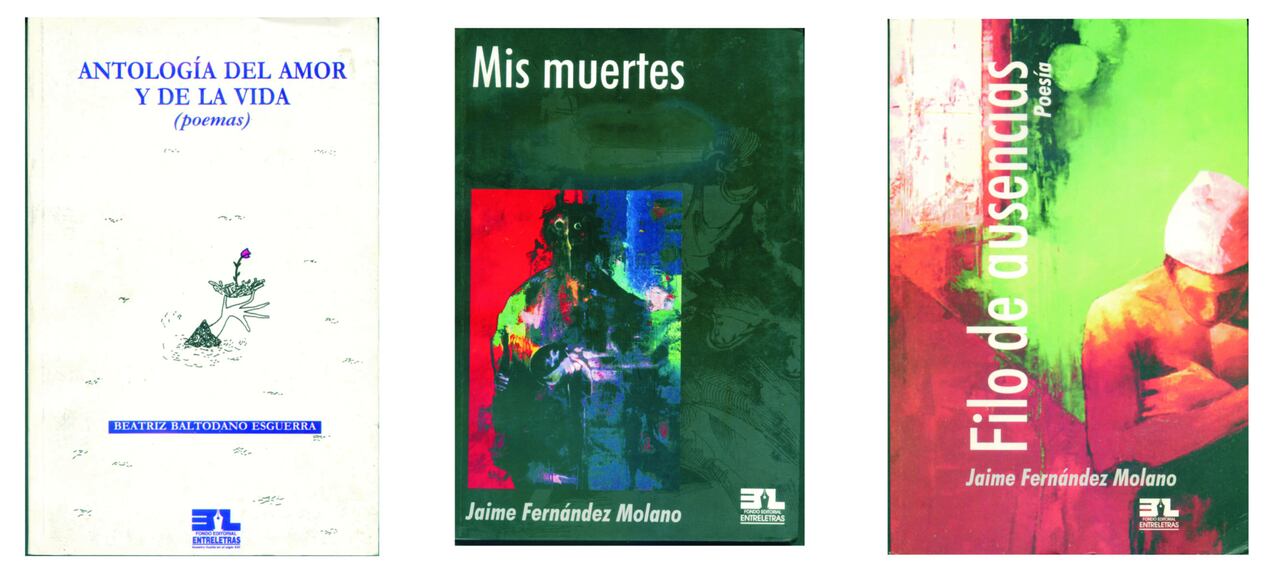 Imagen de las portadas de publicaciones de Entreletras. Cortesía de Andrés Molano Téllez