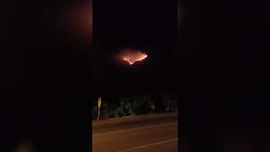 Incendio forestal en el Fuerte Militar Tolemaida.