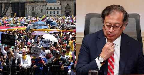 Miles de colombianos volvieron a salir a las calles para manifestarse contra el gobierno del presidente Gustavo Petro.