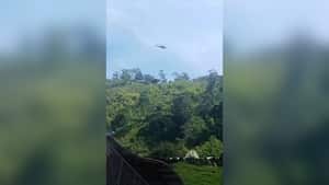 Helicóptero del Ejército que evacuó a la familia de la lideresa.