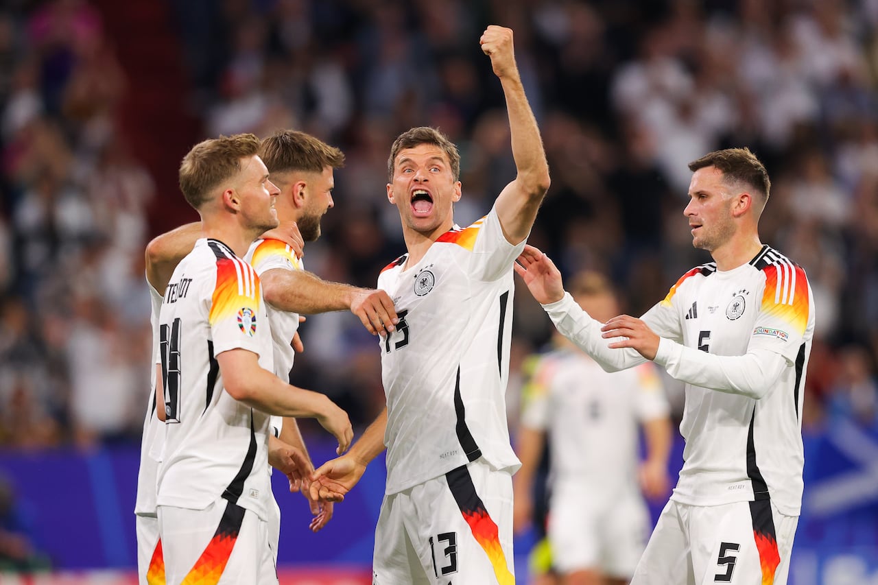Thomas Müller celebra en la goleada de Alemania vs. Escocia en la Euro 2024