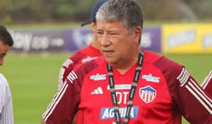 Hernán Darío Gómez en entrenamiento con el Junior