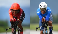 Egan Bernal y Nairo Quintana en la Vuelta a Suiza.
